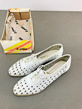 vintage K-Pasa White Leather Open Lace Shoes with Laces Size 9-10 Made in Brazil