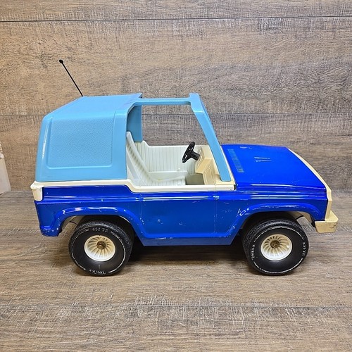 VINTAGE Tonka Bronco 835 TR Large 18” Blue T-Top 1970s Pressed Steel Toy Jeep - Picture 5 of 16