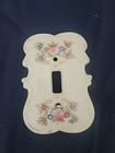 Vintage Floral Japan Porcelain Light Switch Cover Plate Single Toggle No Chips