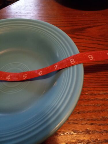 Vintage Fiesta Ware 8-1/4" Turquoise Flat Rimmed Soup Bowl - Picture 2 of 5