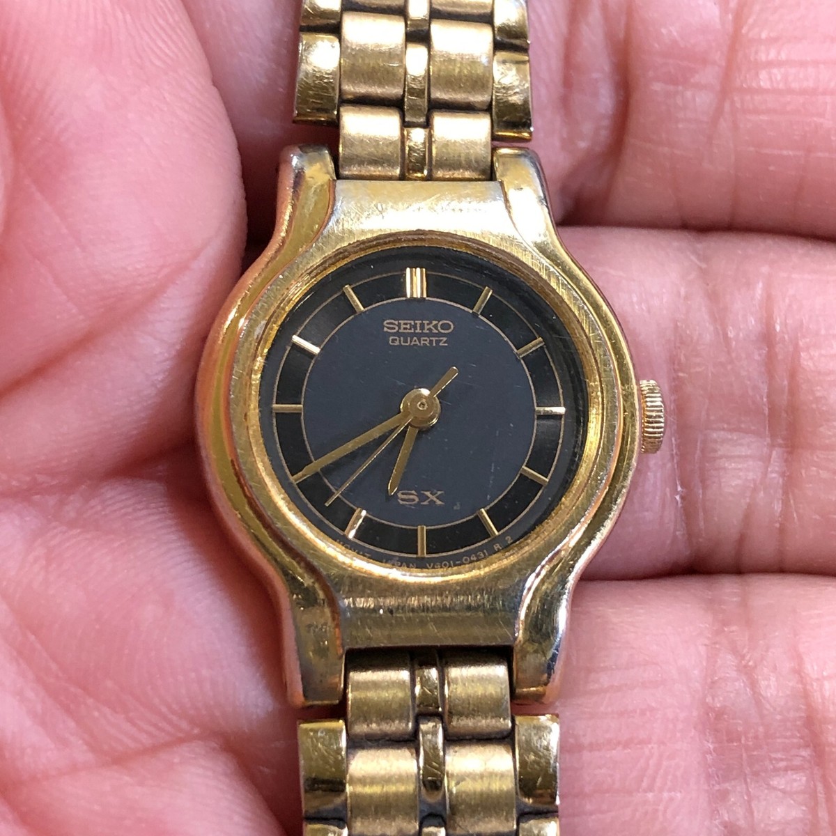 Vintage Seiko SX Women V401-0091 Dress Gold Tone Quartz
