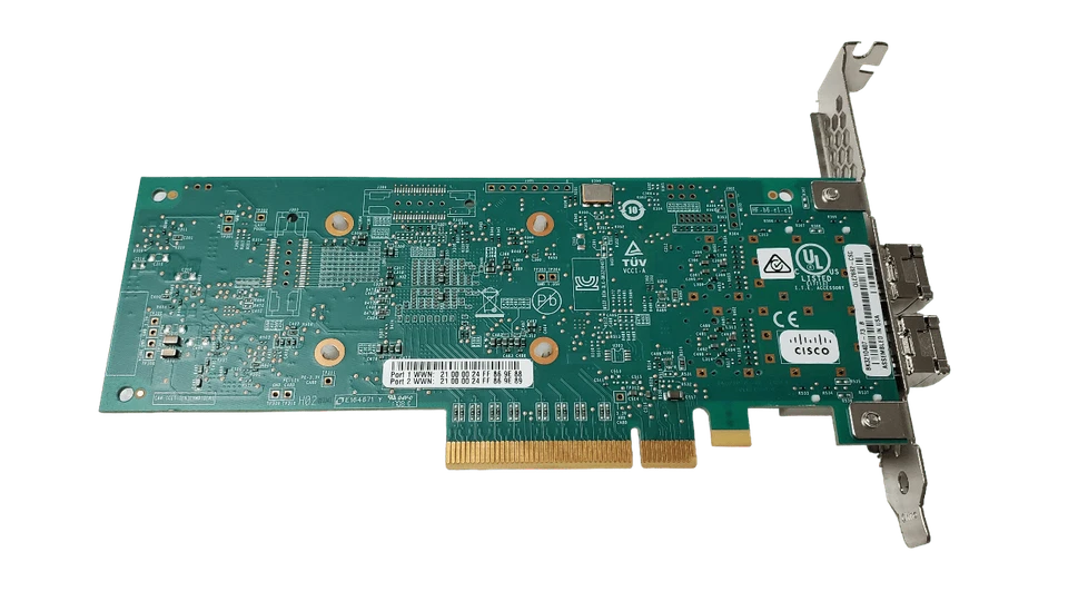 Cisco QLE2692-CSC Dual Port 16Gb HBA UCSC-PCIE-QD16GF FH Bracket w/ SFPs - Image 3 of 4