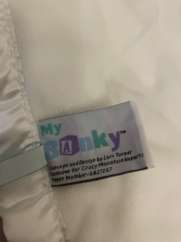 My Banky Michael White Angel Bear Wings Security Blanket Baby Lovey Soft Plush - Picture 7 of 10