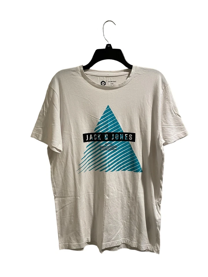 Camiseta Jack Jones Create Culture Blanca 100% Algodón Hombre’s L Excelente Estado Foto 2 de 4