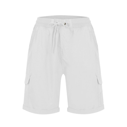 Women's Chino Shorts Cotton Linen Pocket Elastic Waist Summer Ladies Casual Pant - Picture 6 of 54