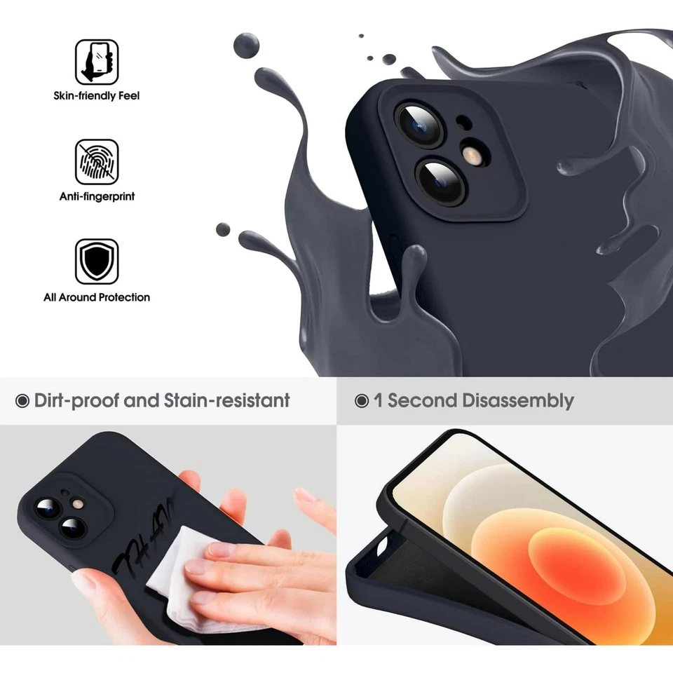 Funda de silicona Fellowes para Apple iPhone 12 Mini - Negra sobre negra Foto 4 de 4