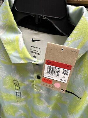 Nike Dri-Fit Tour Pine Print Polo Shirt Lemon Twist #FQ0402 Nike Dri-Fit Tour Pine Print Polo Shirt Lemon Twist #FQ0402