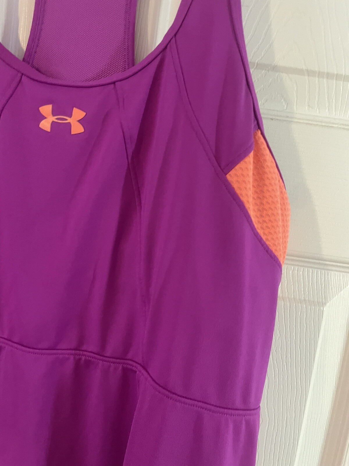 Under Armour Heatgear Center Court Tennis Dress Purple Orange Racerback