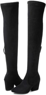 N.N.G Over The Knee Fashion Boot Zip Suede  3'' Heel - NWT - Size 11 -  Black