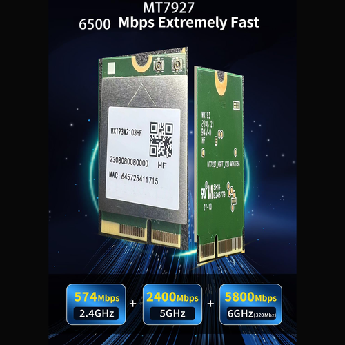 MediaTek MT7927 WiFi 7 M.2 NGFF Tri-band BT5.4 Laptop WiFi Card For Laptop/PC - Picture 3 of 4