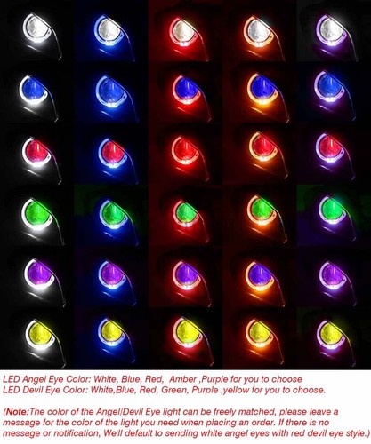 Assembled LED Headlight White Angel Eyes Red Devil For Yamaha YZF R6 2008-2016 - Picture 2 of 18
