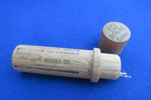 Vintage Eureka Tracing Wheel Wood Handle, Boye Brand Wood Needle Case w/Needles - Picture 9 of 10
