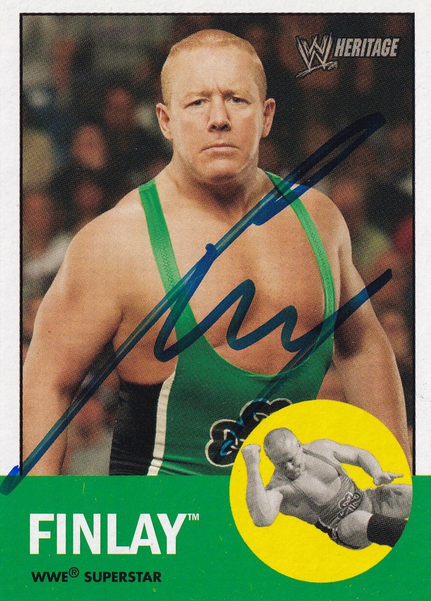 Dave Fit Finlay Signed 2006 Topps Heritage II WWE Card #17