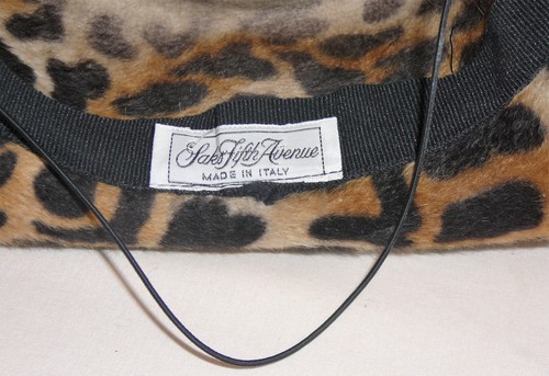 Vintage leopard sophisticated hat made in Italy for Saks Fifth Avenue incl. box - Picture 3 of 7