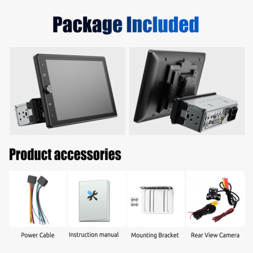 10" Single Din Touch Screen Stereo Bluetooth GPS Radio Car Apple Carplay+Camera - Picture 15 of 15