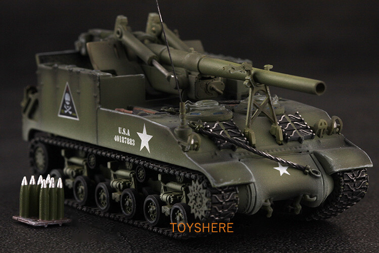 WW2 1/72 TANK M40 155mm T83 TANK 1:72 6pcs USA Soldiers toy