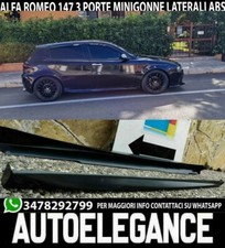 MINIGONNE LATERALI ABS SOTTO PORTA PER ALFA ROMEO 147 3 & 5 PORTE 2000-2010
