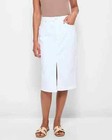 Ladies size 20 cream midi denim split front pencil skirt Target