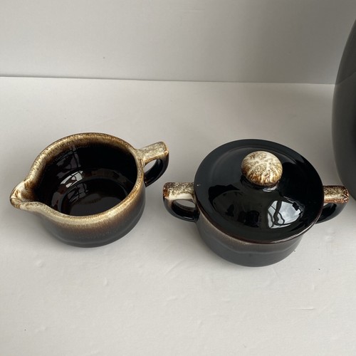Pfaltzgraff Vintage Difícil de Encontrar Marrón Colgante Bebidas Calentador Esmalte por Goteo Crema y Azúcar - Imagen 13 de 17