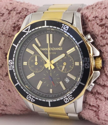 Luxury Armani Men Rotating Bezel Black Dial Quartz Wristwatch Elevate Your Style - Picture 3 of 8