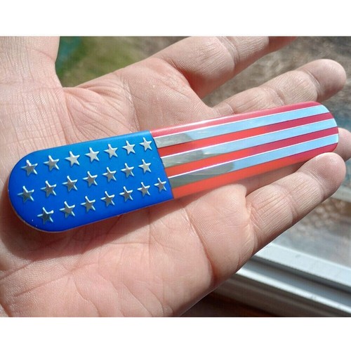 2pcs 3D American Flag Emblem Metal Car Sticker Side Fender Badge Accessories - Picture 2 of 13