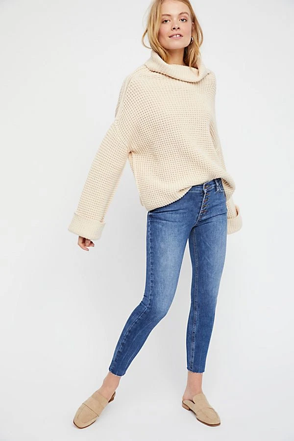 Reagan button cheap front jean