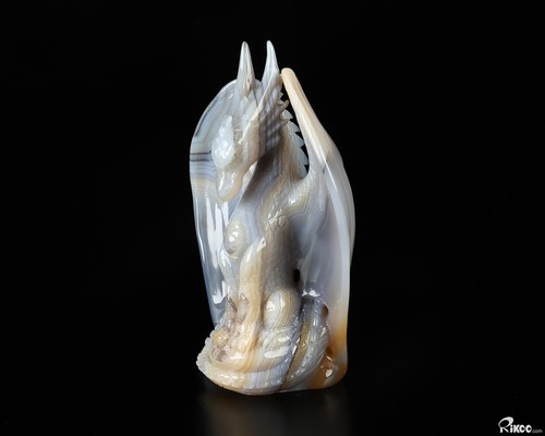 4.3" Agate Hand Carved Crystal Dragon Sculpture, Crystal Healing - Picture 3 of 7