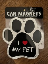 I    My Pet Paw Print Shaped Car/ Mailbox/ Locker Magnet Brand New