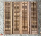 25 1/2" Tall x 26 1/4" Wide Wood Interior Louver Plantation Window Shutters VTG