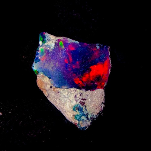 fire Black Opal, natural opal gemstone, opal rough Ethiopian 8 Ct 17x15 mm - 第 4/10 張圖片