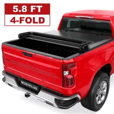 4 Fold 5.8FT Soft Bed Tonneau Cover For 2019-2025 Silverado Sierra 1500 On Top