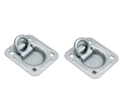 Pit Posse Cargo Trailer Recessed Pan D Ring Floor Rope Anchor Tie Down 2 Pack