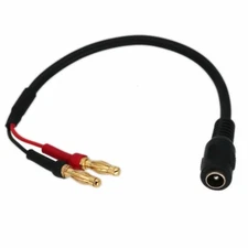 DC 5.5x2.1mm female to 4mm Banana bullets battery Cable for Skyzone FPV Goggles