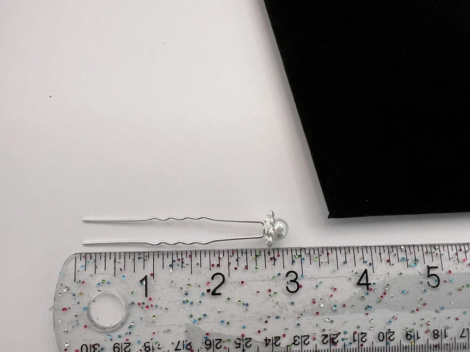 Estrás Transparente Imitación Perla Alfileres para el Pelo Novia Boda Formal Tono Plateado 20 Unidades Foto 3 de 4