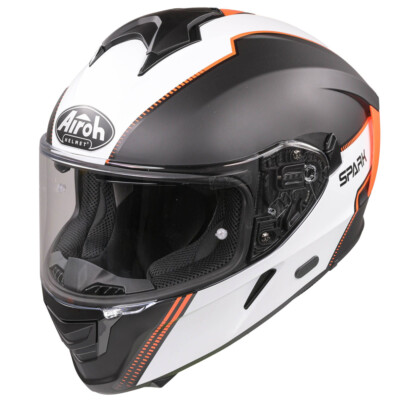 AIROH SPARK FLOW MATT ORANGE MOTORRAD MOTORRADHELM MIT INTERNER SONNENBLENDE