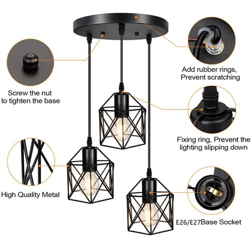 Vintage Industrial Pendant Light Modern Hanging Retro Lamp LED Ceiling Lights - Picture 19 of 21