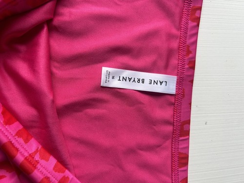 Layne Bryant Swim Bottoms Plus Size 16 Pink and Red Cheetah/Leopard Design - Picture 3 of 6