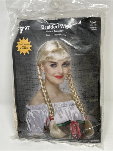 Wig Blond Long Pigtails braid retro theatrical stage adult woman school girl - Picture 1 of 2