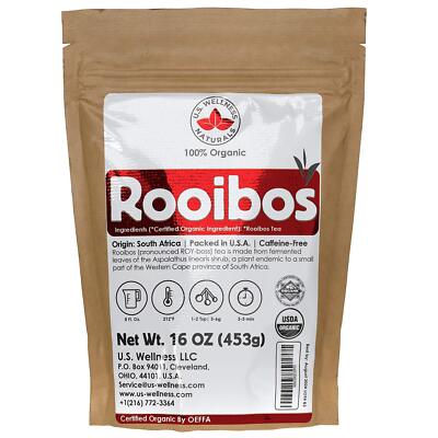 Rooibos Tea 1LB 16Oz 100% CERTIFIED Organic USDA seal | Red Rooibos Loose Lea...