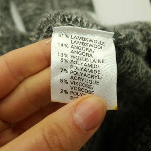 Vintage Womens Jumper LARGE Lambswool Abstract RETRO Crazy Angora Blend Sweater - Picture 4 of 7