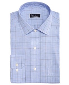 Details About Nwt Men S Club Room Dress Shirt Size 18 34 35 Blue Plaid Regular Fit Performance