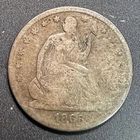 1866-S SEATED LIBERTY HALF DOLLAR ~ TOUGHER DATE! ~ GOOD + ALMOST VG