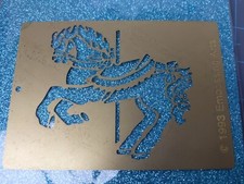 Vtg 90s Embossing Arts Carousel Horse Stencil Crafts Stamping Merry-Go-Round