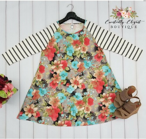 Vestido Floral Don't Worry Primavera con Mangas 3/4 Rayas con Bolsillos - Imagen 5 de 5
