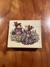 Holly Pond Hill Neighborly Chat Wood Rubber Stamp