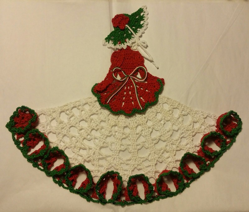 Crochet Crinoline Lady Doily - Christmas Poppy
