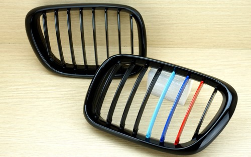 Front Kidney Hood Grille For BMW E53 SUV X5 Gloss Black M-color 2000-2003 - Picture 4 of 5