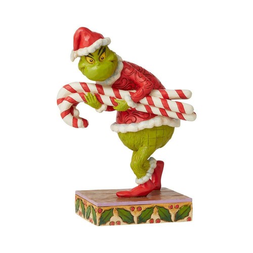 Figura Jim Shore GRINCH ROBAR BASTONES DE CARAMELO DE GRAN TAMAÑO 6008888 NUEVA EN CAJA - Imagen 2 de 3
