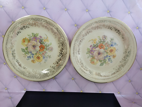 Edwin M. Knowles Semi Vitreous 7'' Salad Plates Set of 2 - Picture 2 of 5