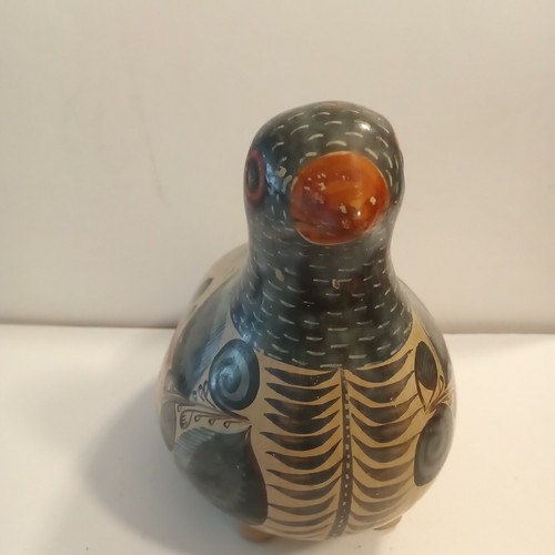 VINTAGE HAND PAINTED MEXICAN CERAMIC BIRD ARTIST SIGNED 6.25''L - Picture 3 of 5